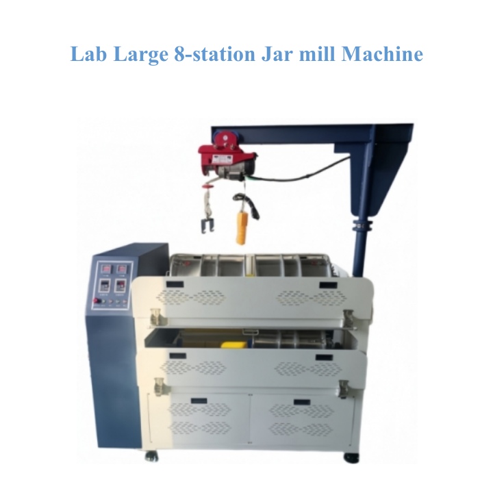 Máquina moinho de jarras grande de laboratório com 8 estações